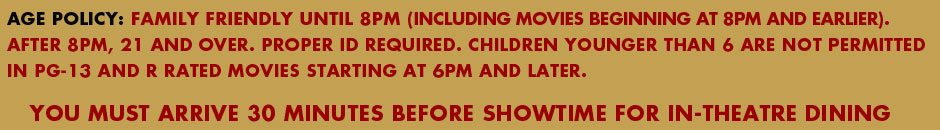CineBistro Age Policy